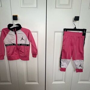 Pink and White Jordan Tracksuit for Kids